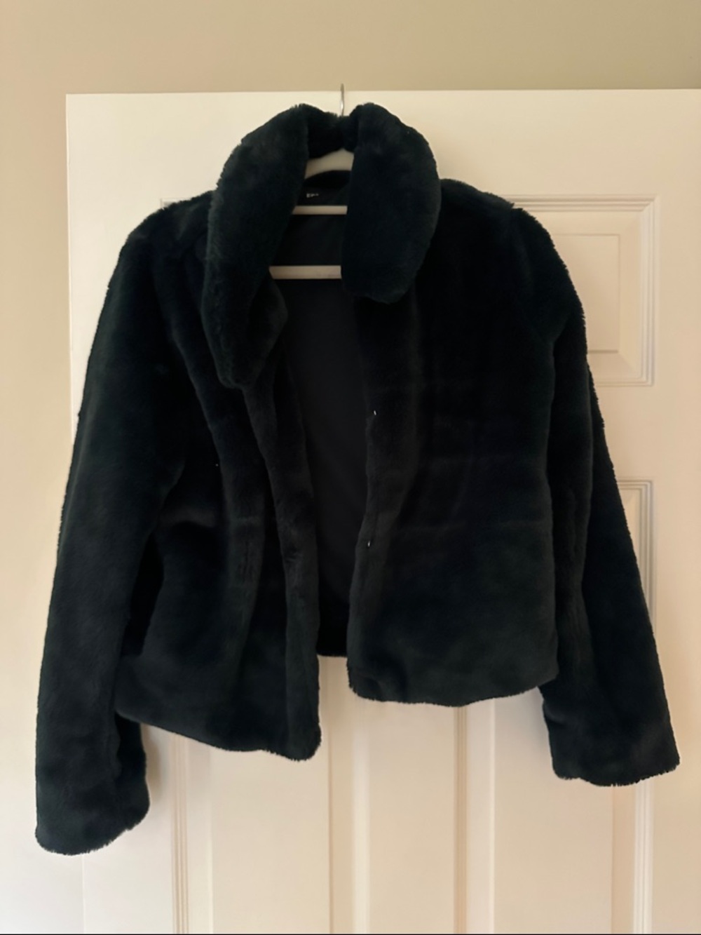 Express Black Faux Fur Pea Coat